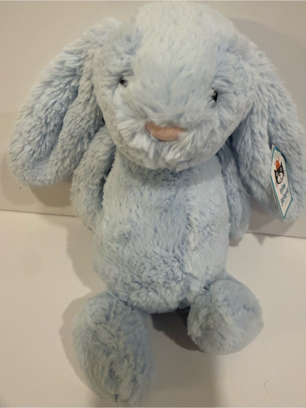 RARE Retired Little Jellycat Blue Bashful Bunny Chime Plush NWT
